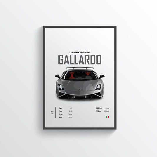 Lamborghini Gallardo Digital Poster